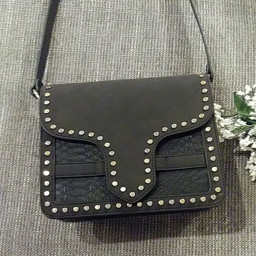 EXPRESS new black studded crossbody handbag
